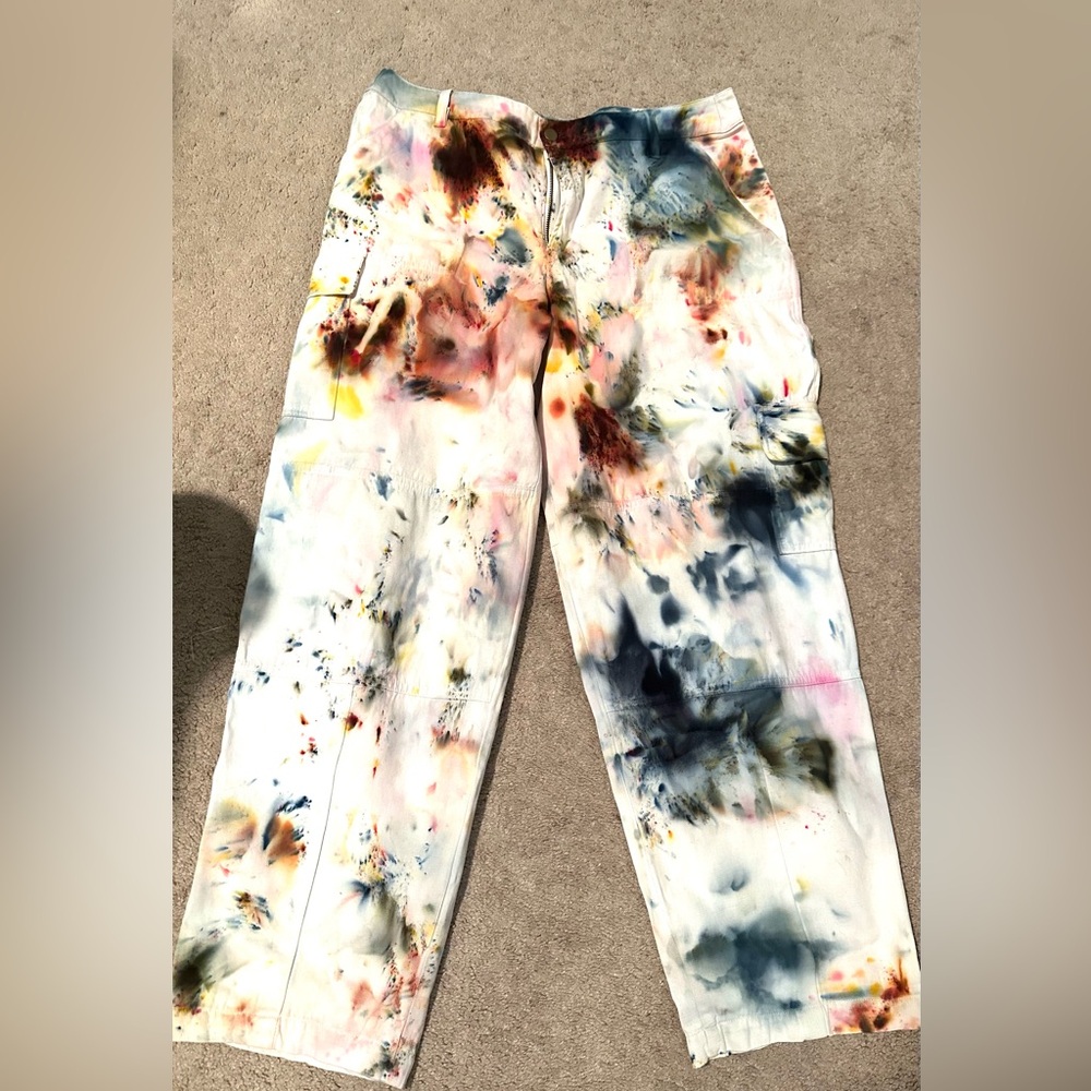 Hayley Solar- Custom Made- Tie-Dye Colorful Wide Leg Pants One of a Kind!